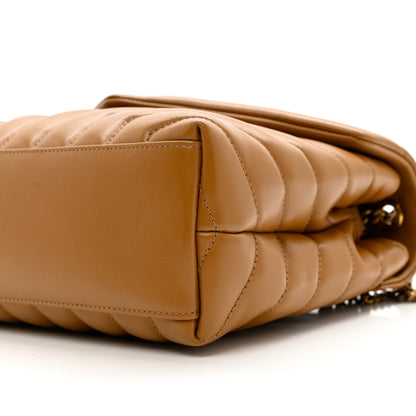 Saint Laurent Calfskin Y Quilted Monogram Small Loulou Chain Satchel Dark Natural 9 of 9