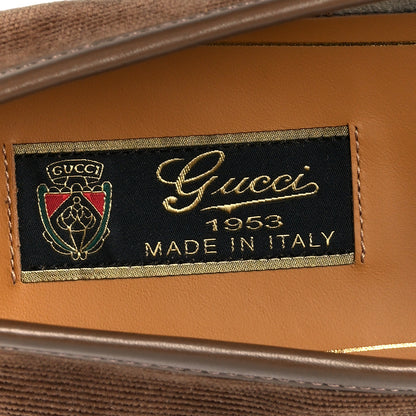 Gucci Corduroy Womens 1953 Horsebit Loafers 38.5 Velvety Camel 7 of 9