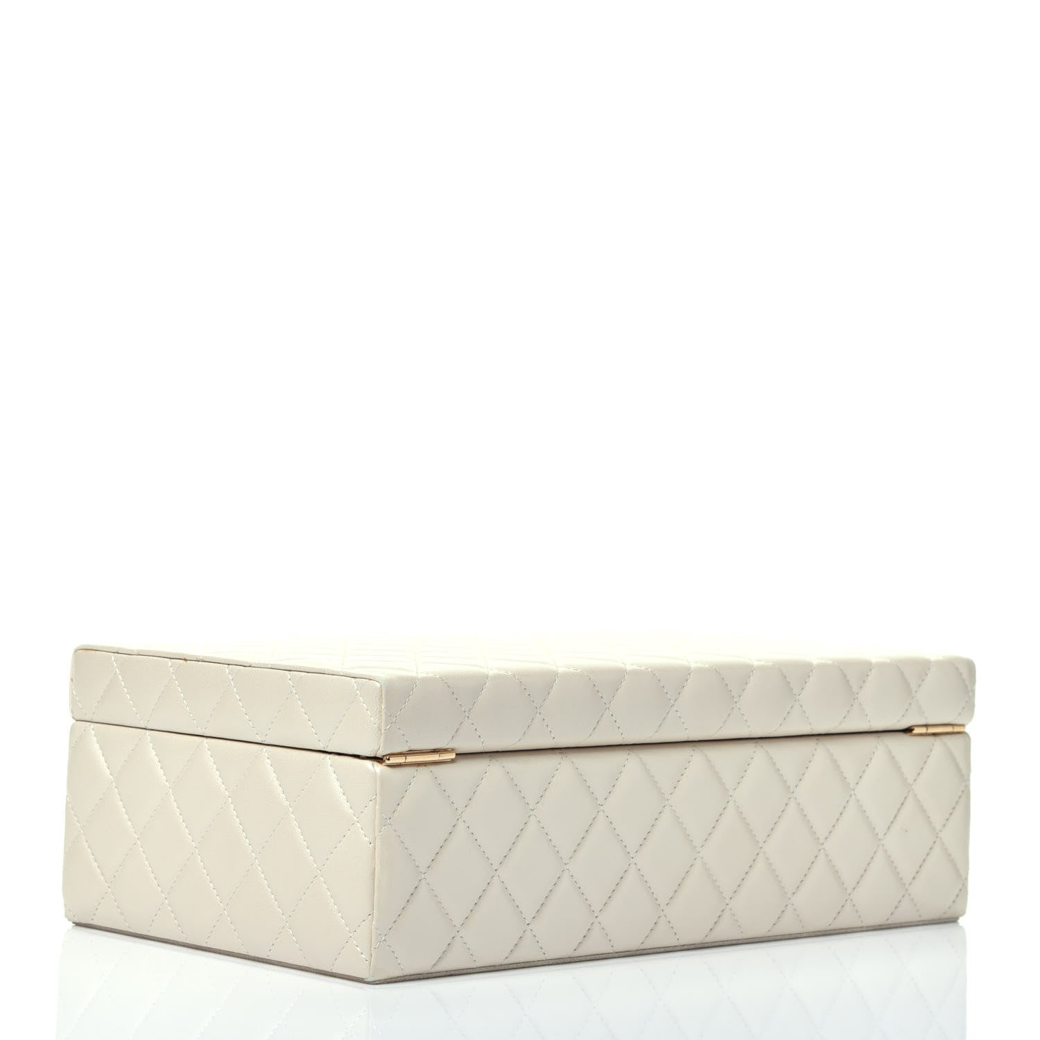 Chanel Lambskin Quilted Jewelry Case Ivory 2 of 7