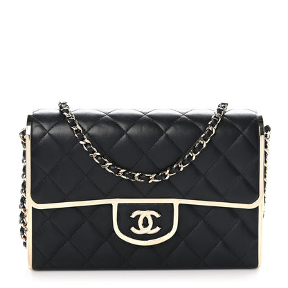 Chanel Lambskin Metal Quilted Medium Evening Bag With Chain Black 1 of 10