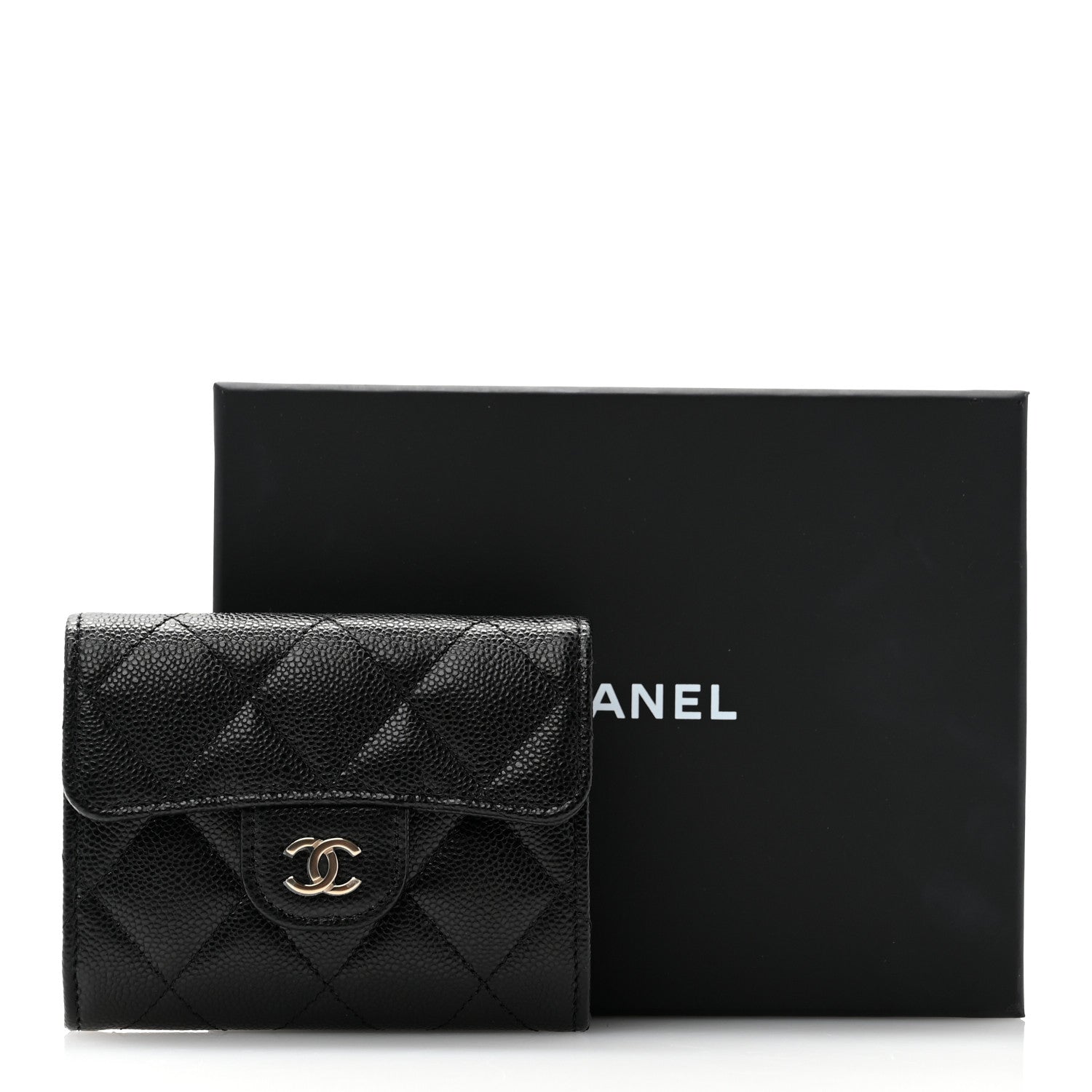 Chanel Caviar Quilted Flap Card Holder Wallet Black 9 of 9