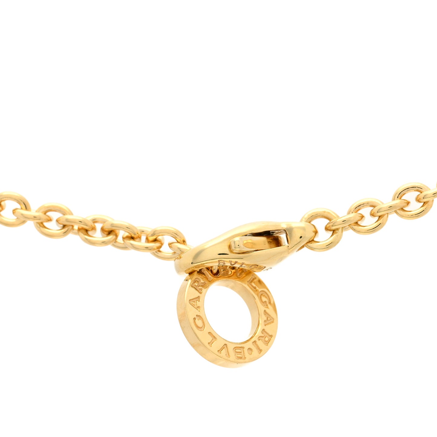 18K Yellow Gold Diamond BVLGARI BVLGARI Circle Pendant Necklace