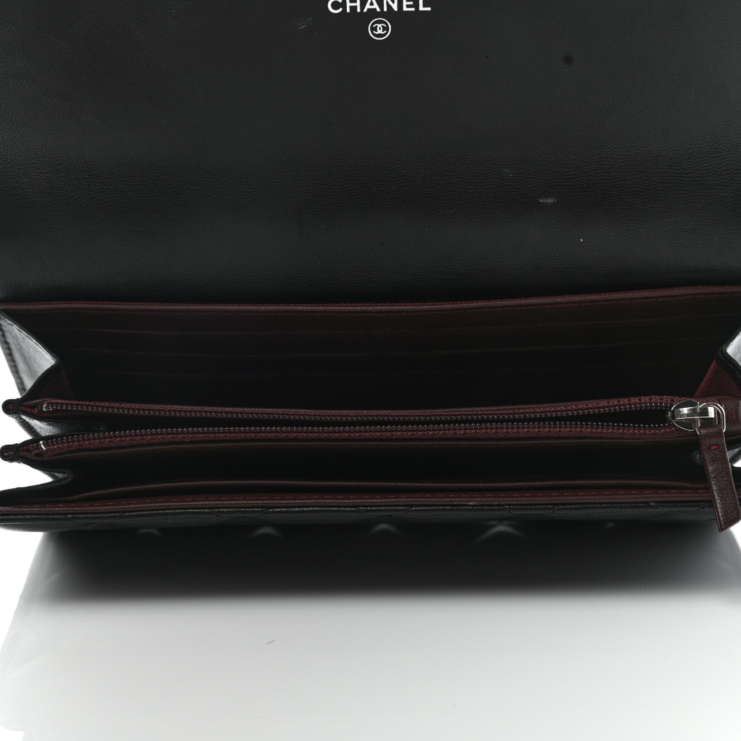 Chanel Lambskin Quilted Large Gusset Flap Wallet Black 5 of 7