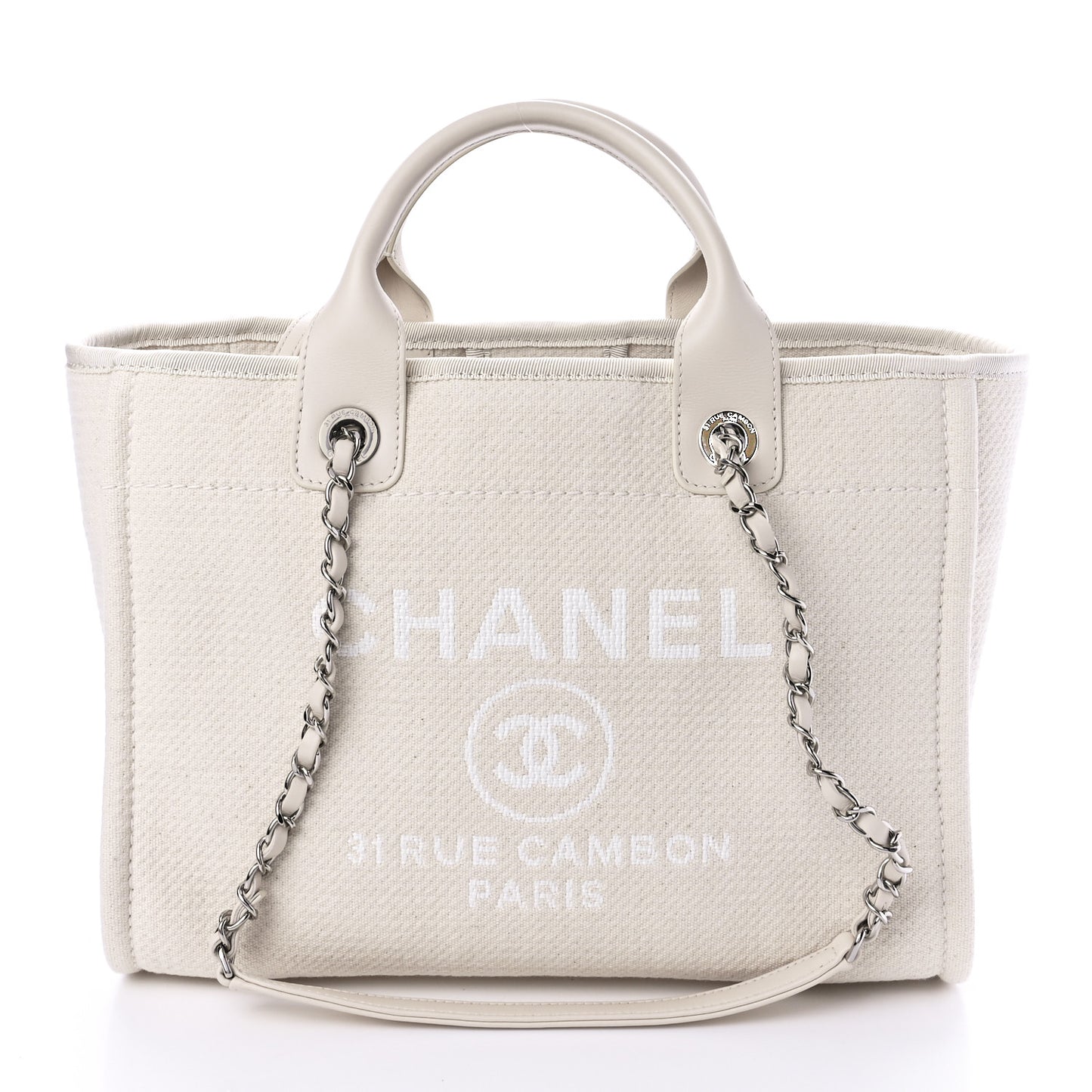 Mixed Fibers Small Deauville Tote White