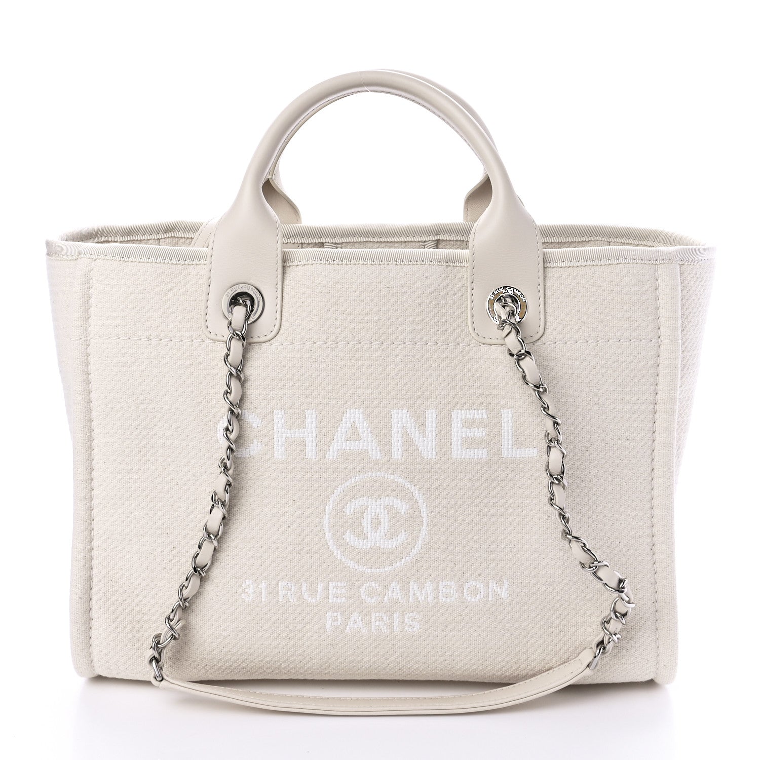 Chanel Mixed Fibers Small Deauville Tote White 2 of 10