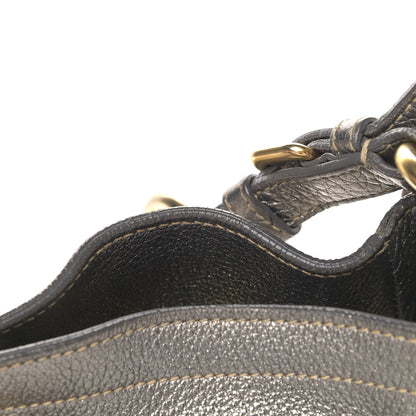 Prada Metallic Vitello Daino Side Pocket Tote Bag Acciaio 10 of 10