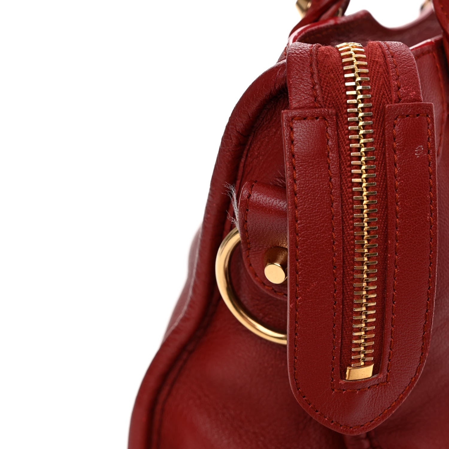 Balenciaga Chevre Gold Metallic Edge Hardware Mini City Rouge Brique Rouge Grenade 15 of 16