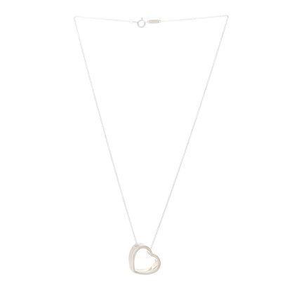 Tiffany Sterling Silver Slanted Heart Pendant Necklace 3 of 6