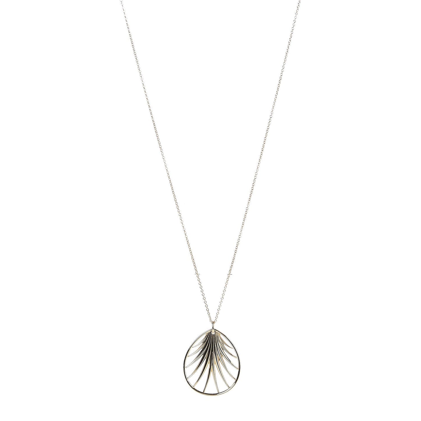 18K Yellow Gold Large Paloma Picasso Villa Paloma Palm Pendant Necklace 30