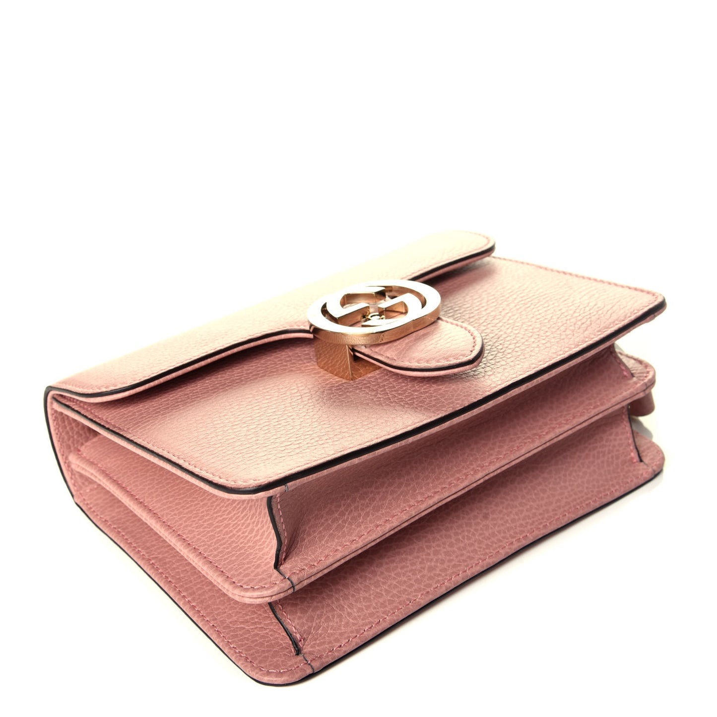 Dollar Calfskin Small Interlocking G Shoulder Bag Soft Pink