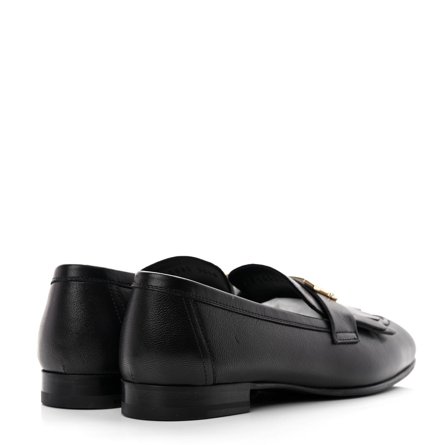 Hermes Goatskin Womens Royal Loafers 35.5 Black 4 of 9