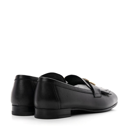 Hermes Goatskin Womens Royal Loafers 35.5 Black 4 of 9
