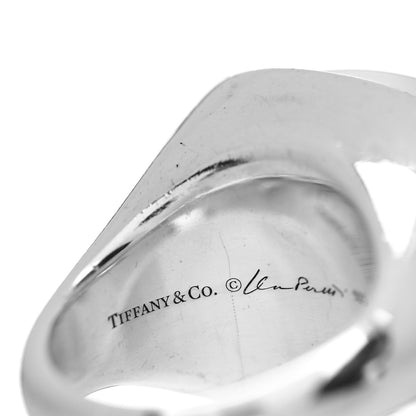 Tiffany Sterling Silver Crystal Elsa Peretti Cabochon Ring 49 5 5 of 5