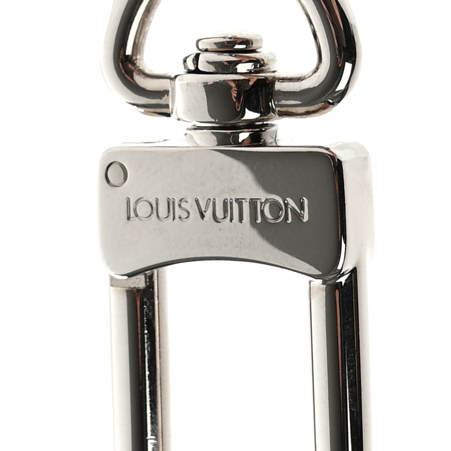 Louis Vuitton Metal Palladiium Finish LV Initiales Bag Charm Key Holder Silver 3 of 5