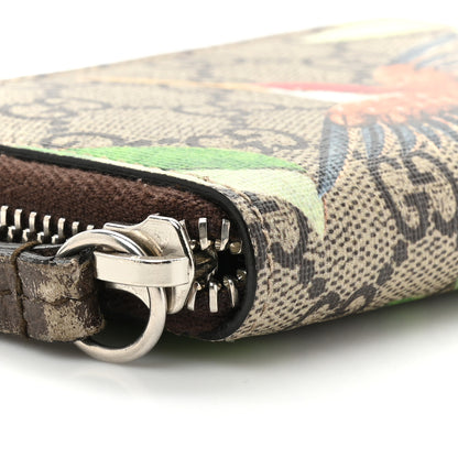 Gucci GG Supreme Monogram Tian Zip Around Card Case Wallet Beige Multicolor New Acero 8 of 13