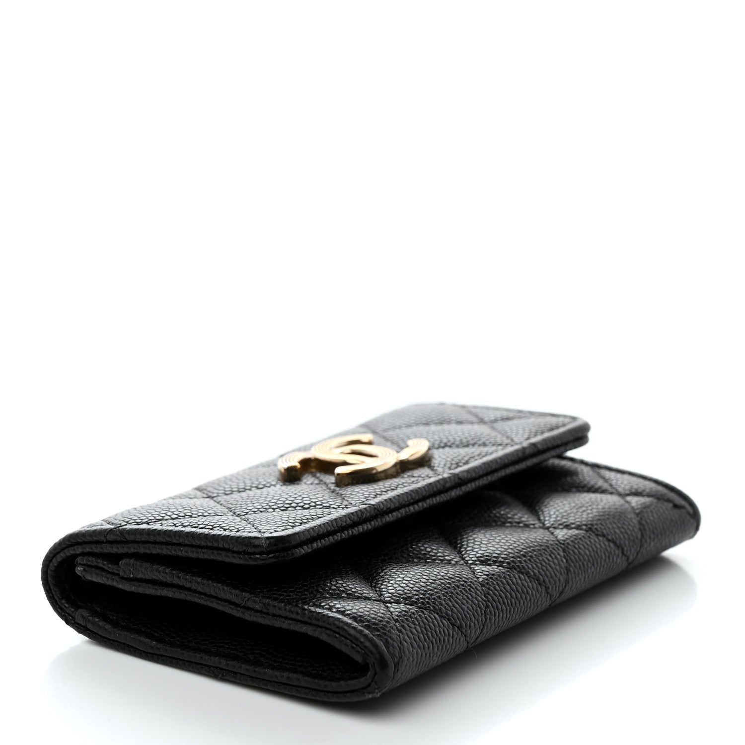 Chanel Caviar Quilted CC Racing Flag Flap Card Holder Black 4 of 8