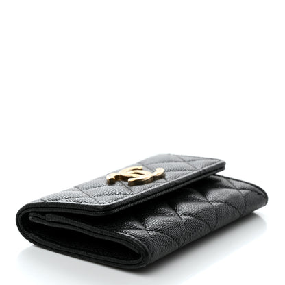 Chanel Caviar Quilted CC Racing Flag Flap Card Holder Black 4 of 8