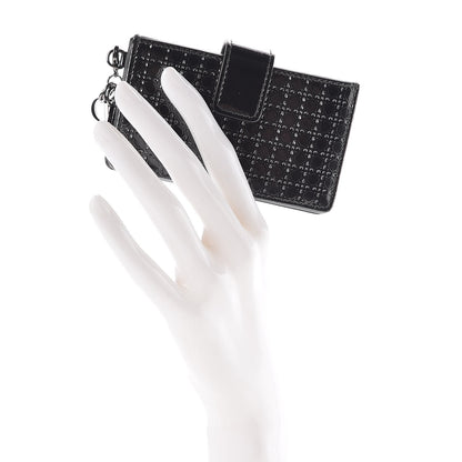Christian Dior Metallic Patent Micro-Cannage Lady Dior 5-Gusset Card Holder Onyx Black 2 of 8