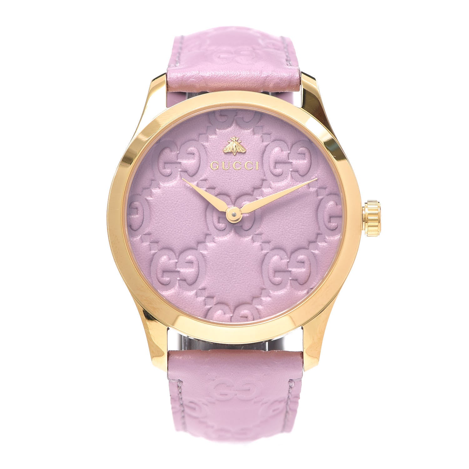 Gucci Stainless Steel Calfskin 38mm G-Timeless Quartz Watch Lilac 1 of 5