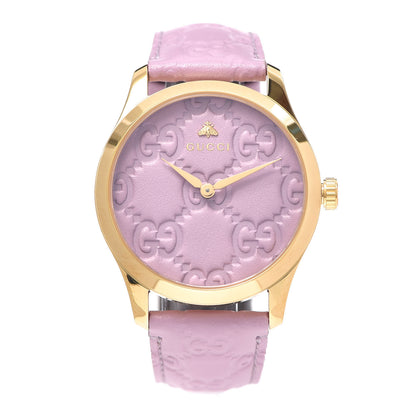 Gucci Stainless Steel Calfskin 38mm G-Timeless Quartz Watch Lilac 1 of 5