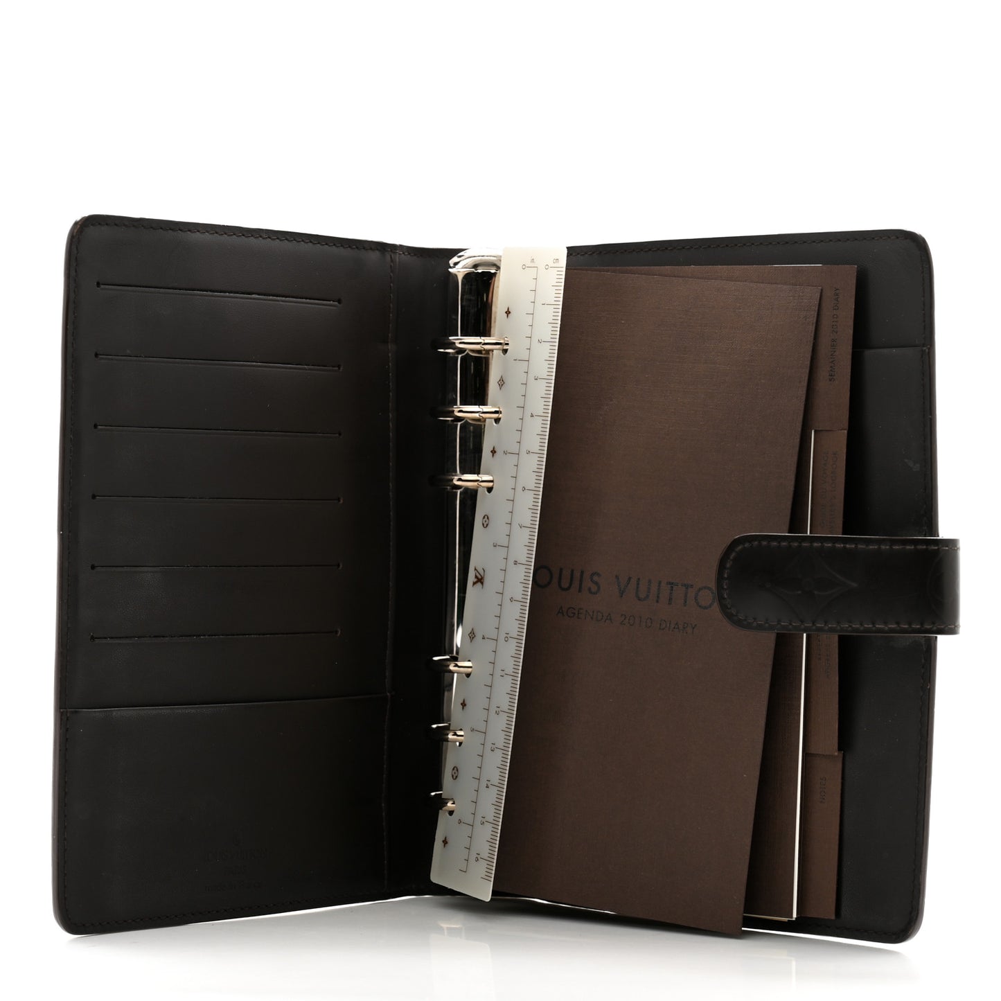 Mat Monogram Medium Ring Agenda Cover Brown