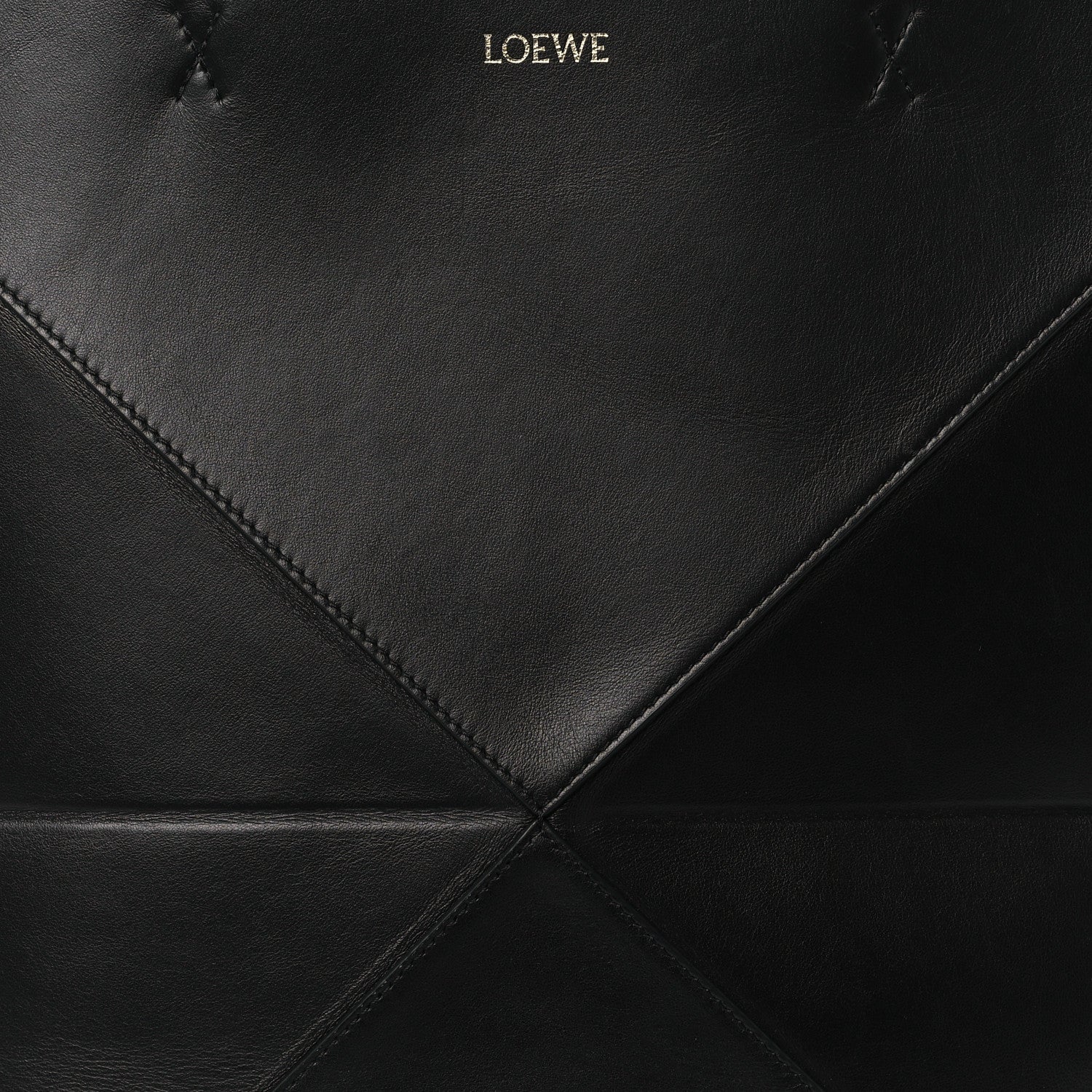 Loewe Shiny Calfskin Medium Puzzle Fold Tote Black 7 of 9