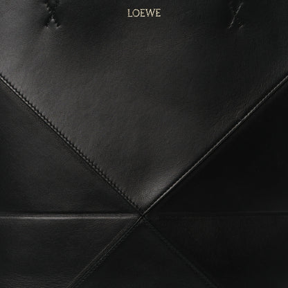 Loewe Shiny Calfskin Medium Puzzle Fold Tote Black 7 of 9