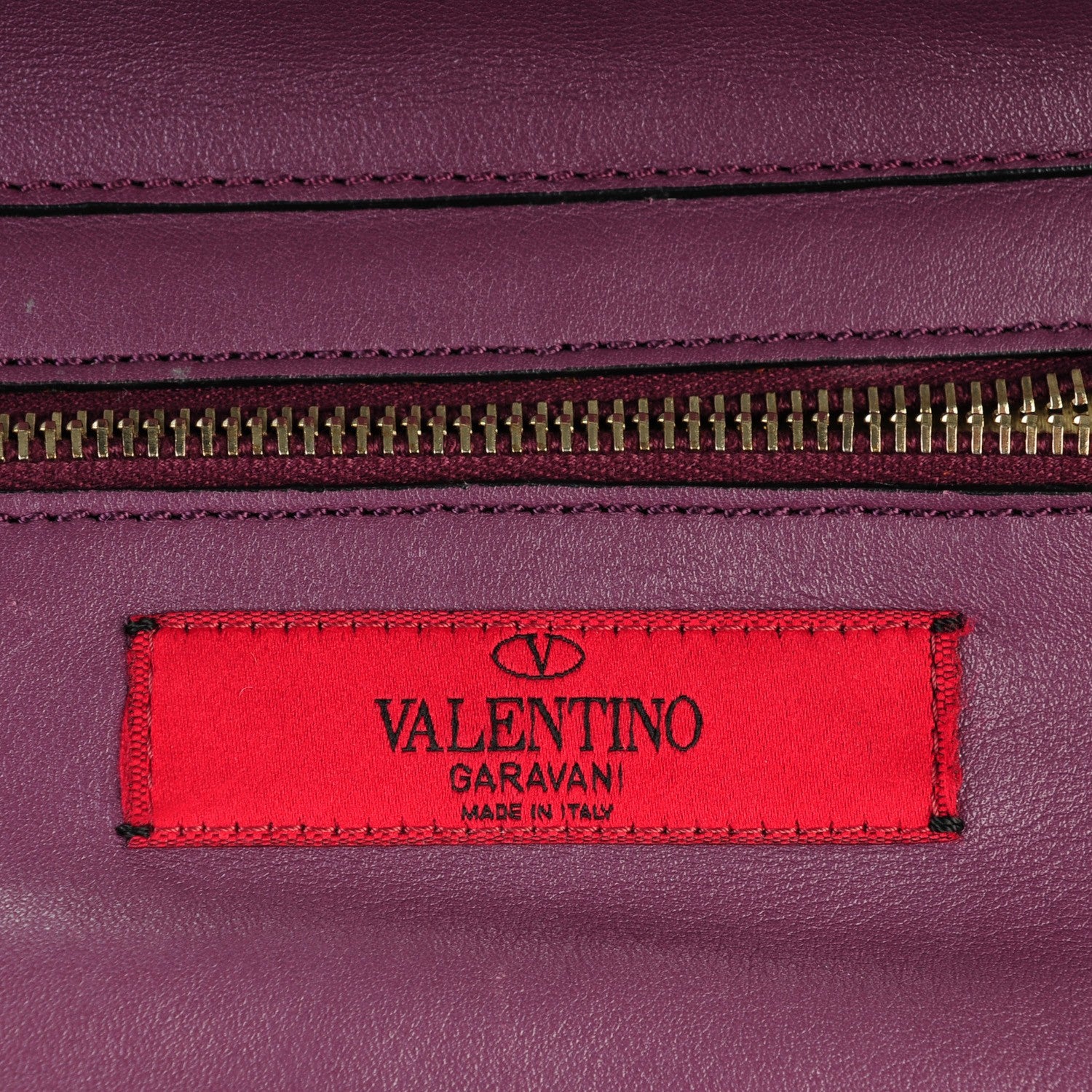 Valentino Garavani Vitello Small Rockstud Tote Purple Violet 6 of 7