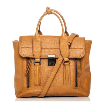 3.1 Phillip Lim 3.1 Textured Calfskin Medium Pashli Satchel Amber 1 of 11