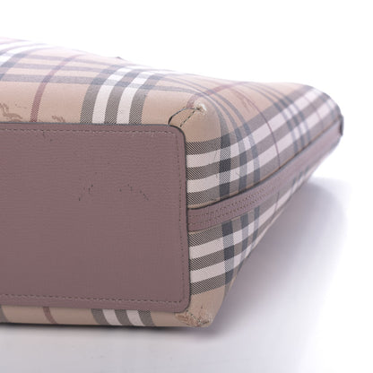Burberry Grainy Calfskin Haymarket Check Medium Reversible Tote Dusty Pink 22 of 25