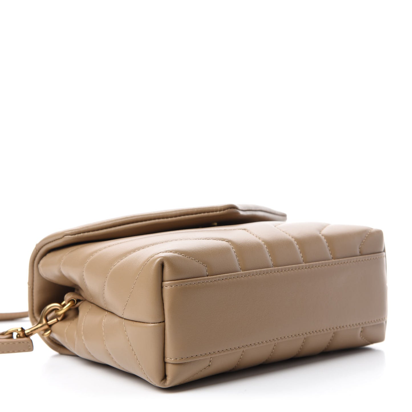 Calfskin Y Quilted Monogram Toy Loulou Crossbody Bag Latte
