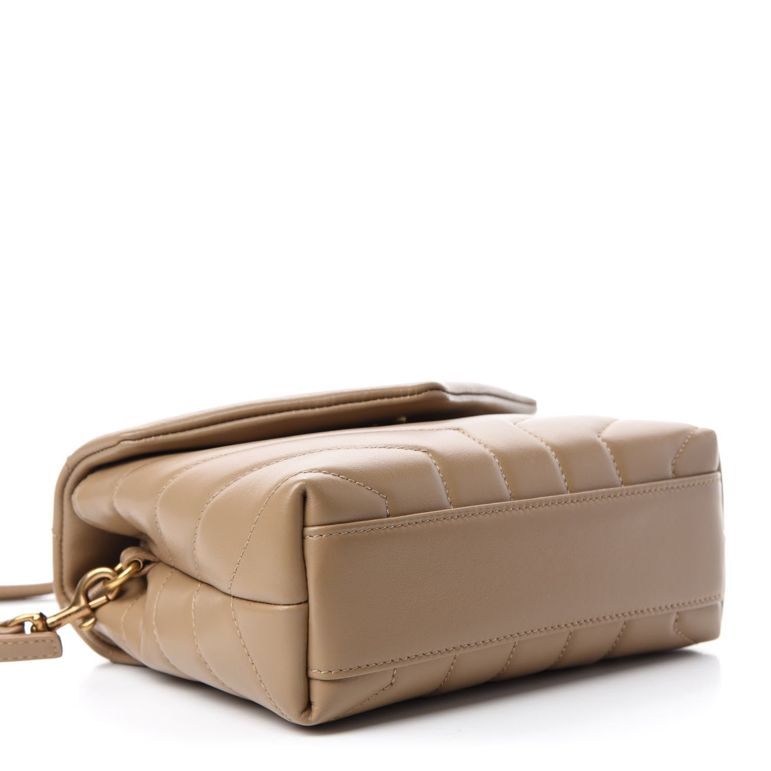 Saint Laurent Calfskin Y Quilted Monogram Toy Loulou Crossbody Bag Latte 4 of 12