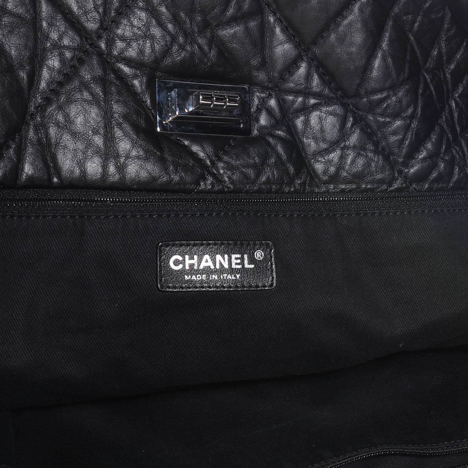 Chanel Aged Calfskin Large Reissue Drawstring Tote Black 6 of 7