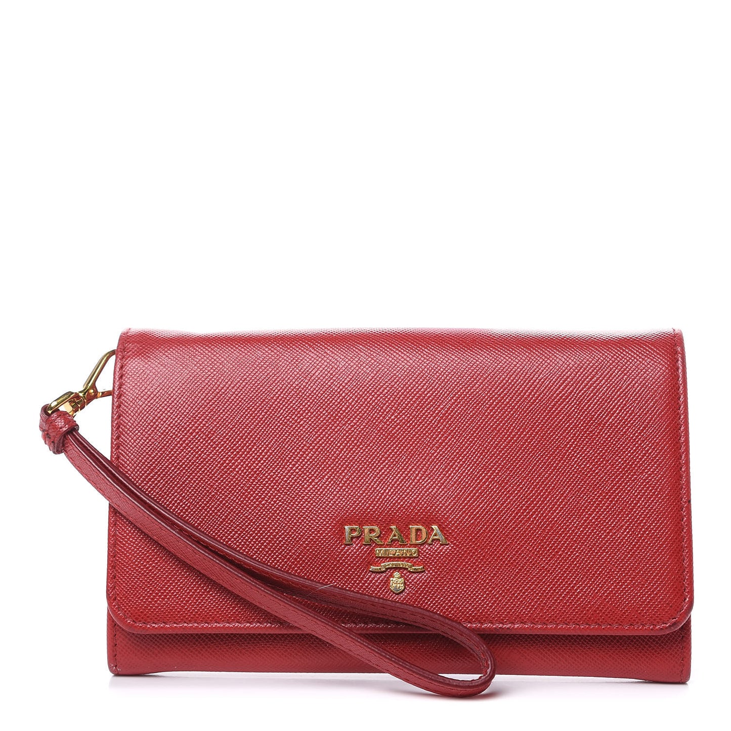 Saffiano Metal Wristlet Wallet Fuoco