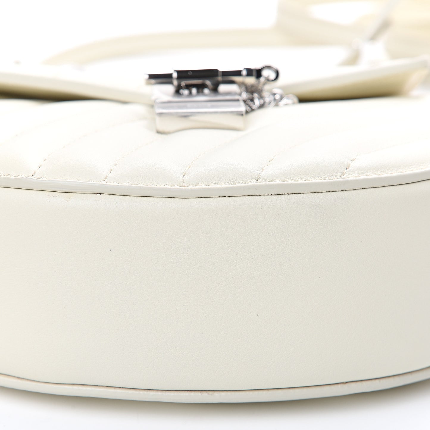 Calfskin Quilted Mini Drew Bijou Shoulder Bag Natural White