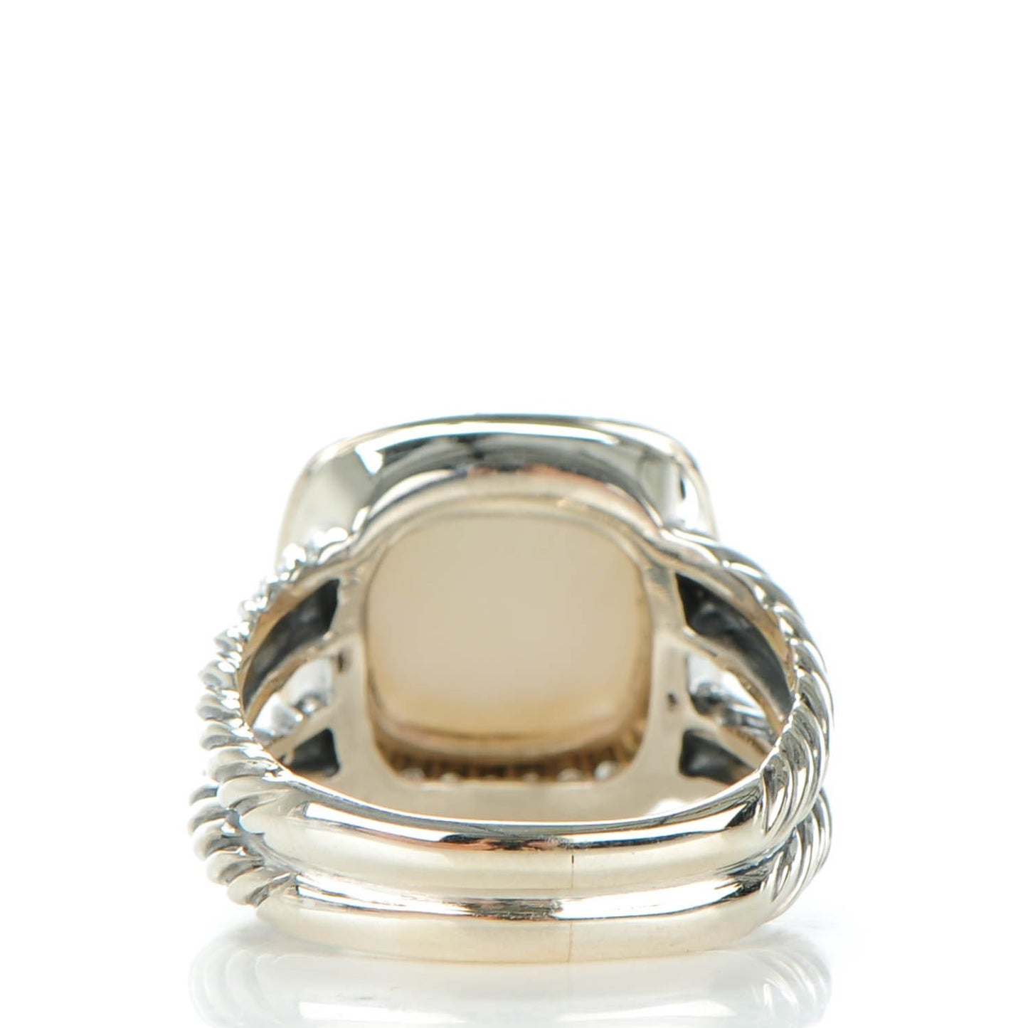 Sterling Silver Diamond Moon Quartz 11mm Albion Ring 58 8.5