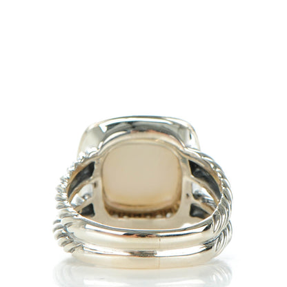 David Yurman Sterling Silver Diamond Moon Quartz 11mm Albion Ring 58 8.5 4 of 6