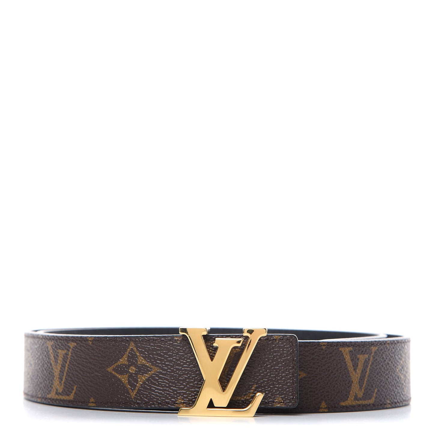 Calfskin Monogram 30mm LV Initiales Reversible Belt 85 34 Black