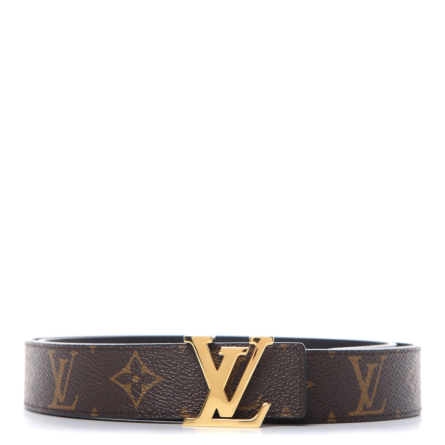 Louis Vuitton Calfskin Monogram 30mm LV Initiales Reversible Belt 85 34 Black 1 of 6