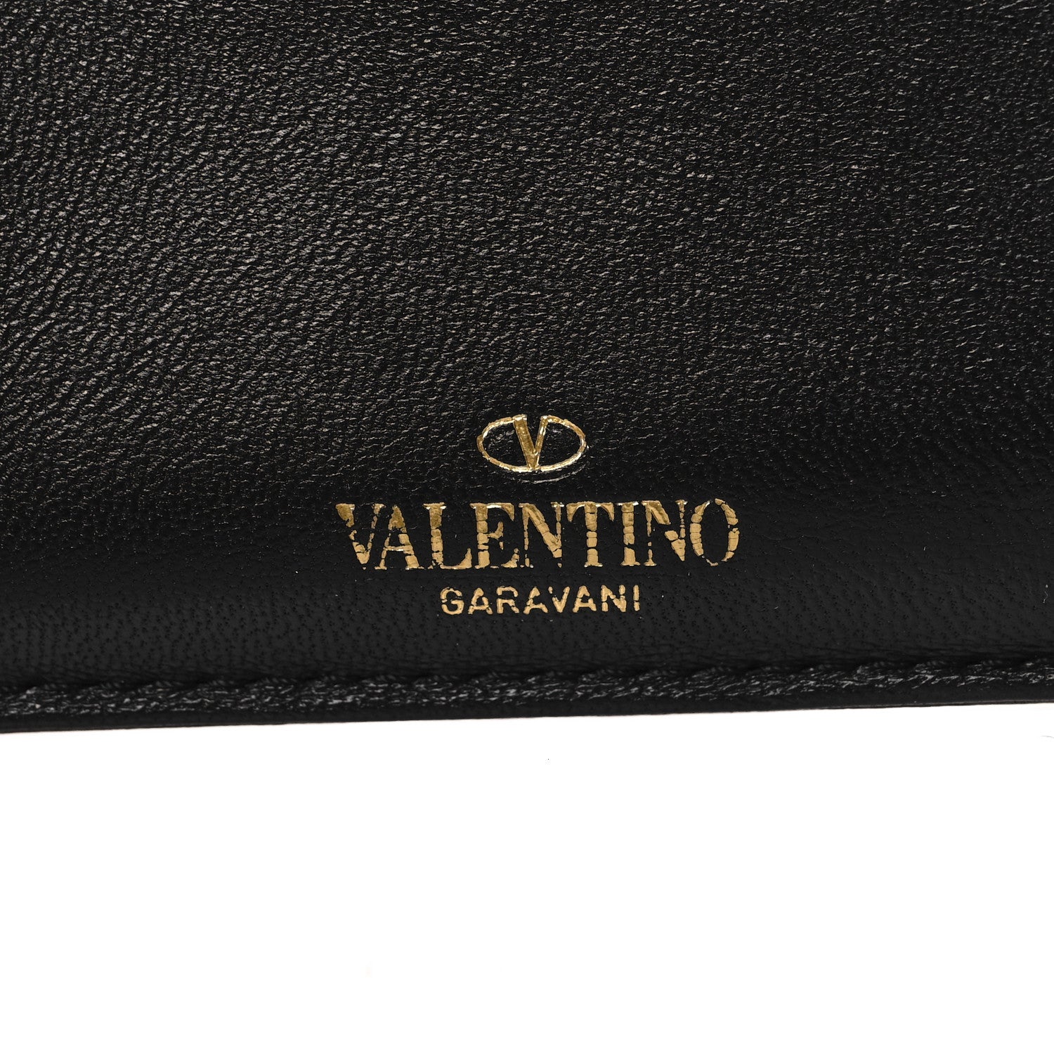 Valentino Garavani Nappa Roman Stud Zip Card Holder Black 7 of 8