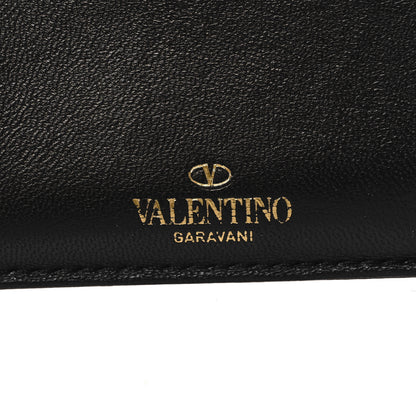 Valentino Garavani Nappa Roman Stud Zip Card Holder Black 7 of 8