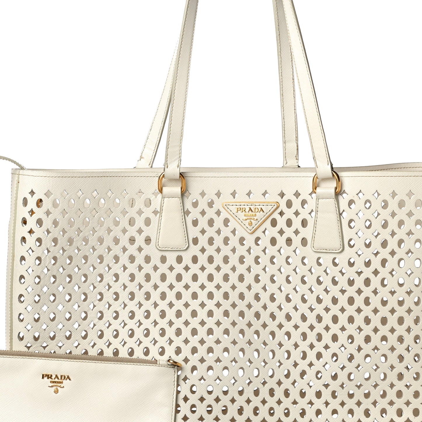Saffiano Perforated Tote Talco