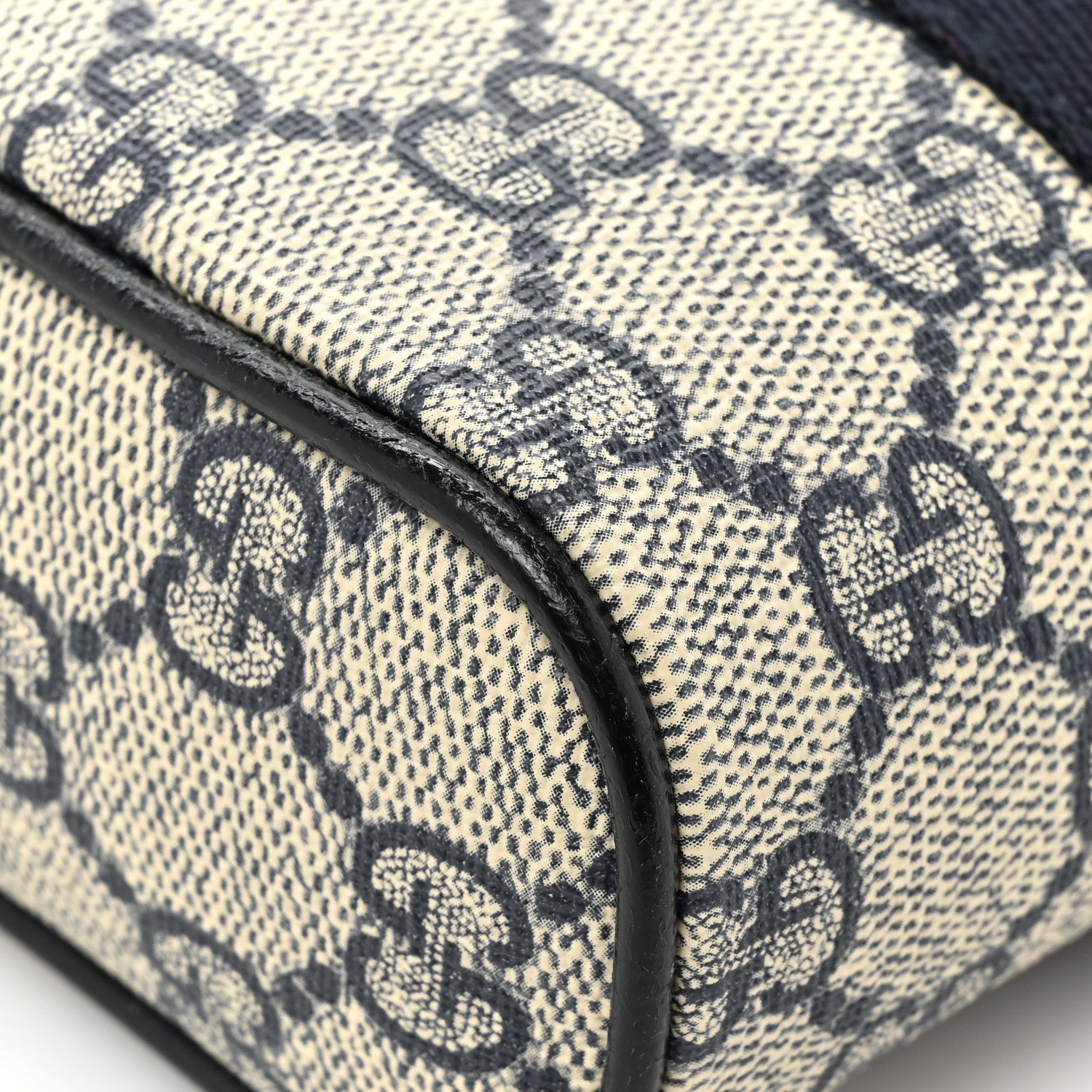 Gucci GG Supreme Monogram Textured Calfskin Web Mini Ophidia Messenger Beige Blue 11 of 14