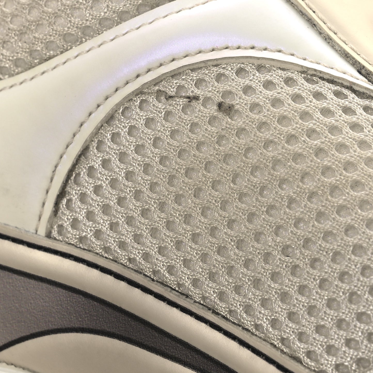 Fabric Laminated Calfskin Stretch CC Sneakers 39.5 Ivory White Silver