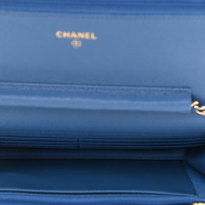 Chanel Caviar Quilted Wallet On Chain WOC Blue 4 of 11