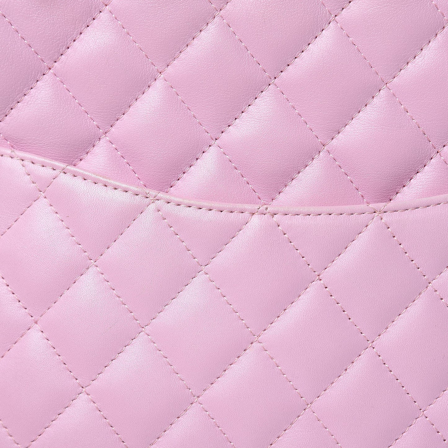 Calfskin Quilted Medium Cambon Tote Pink Black