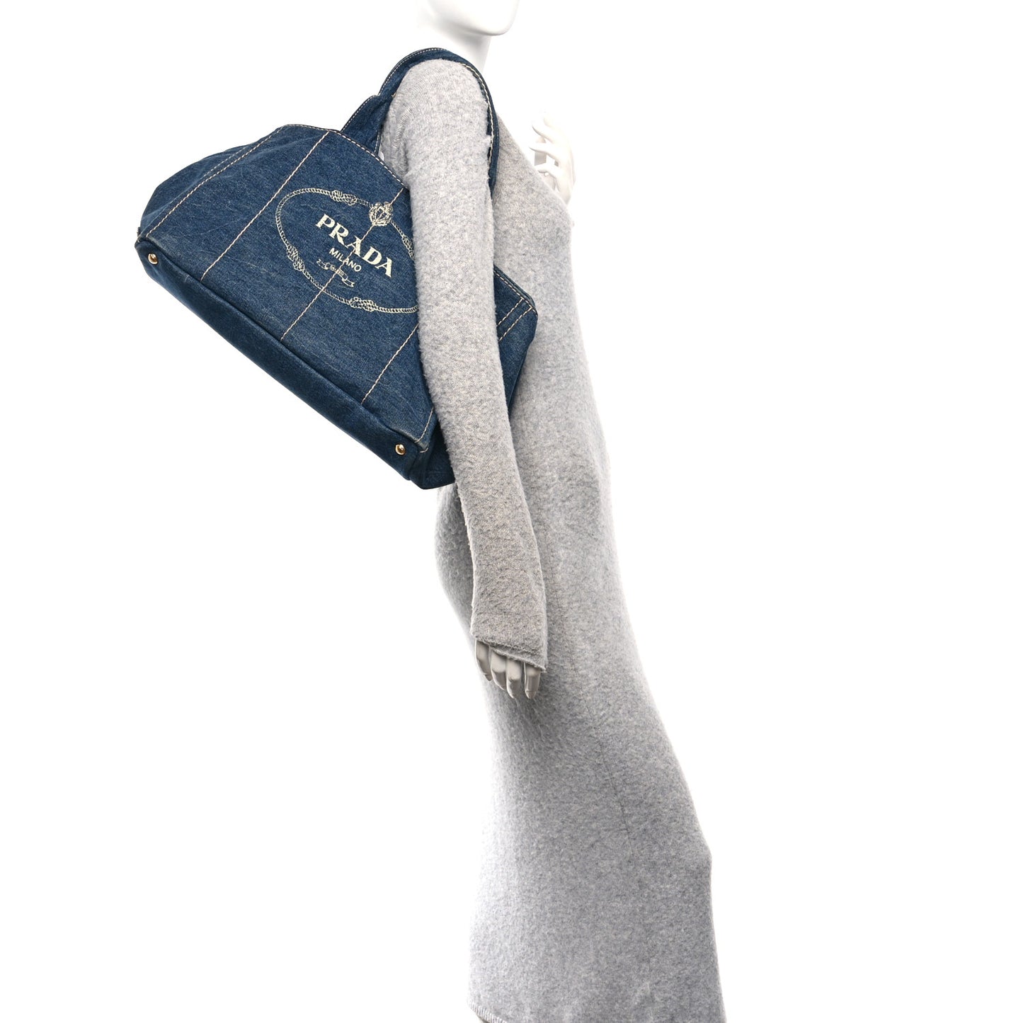 Denim Canapa Logo Tote Avio