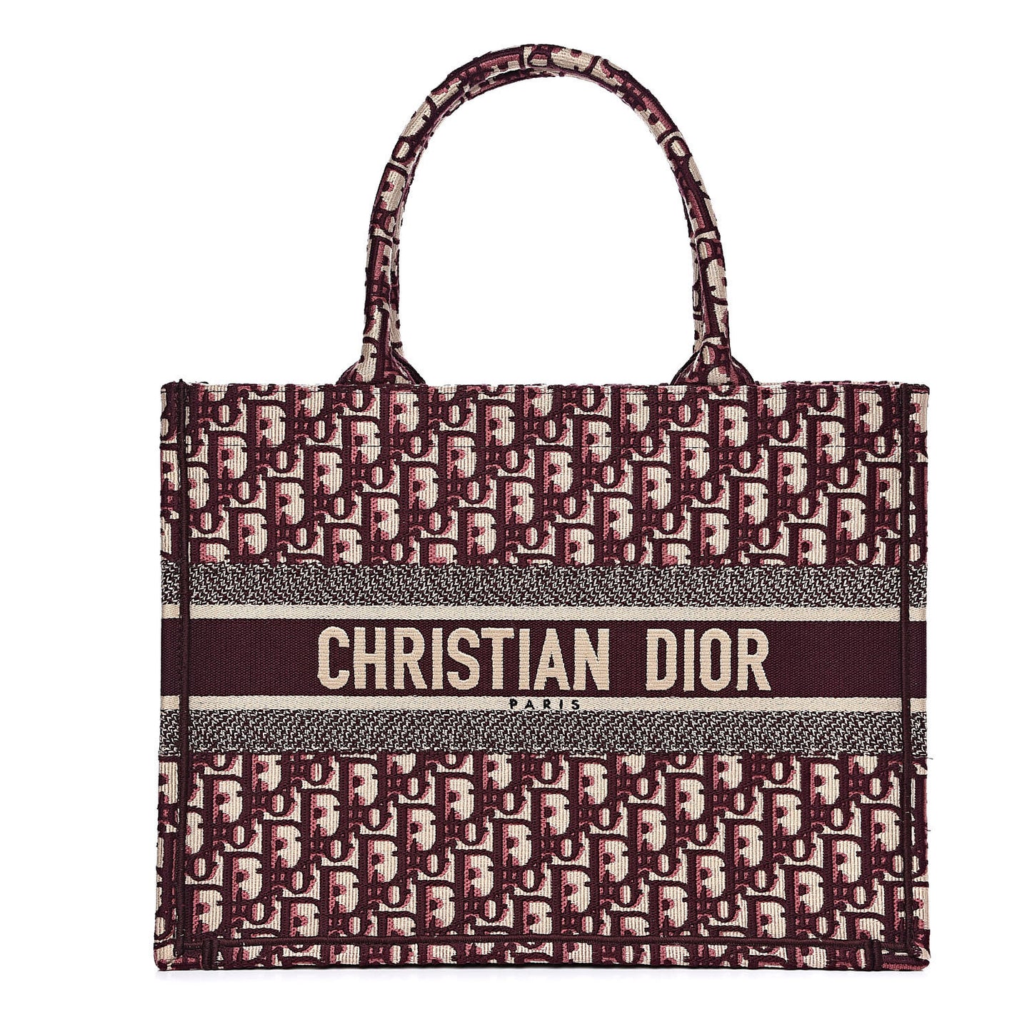 Oblique Medium Book Tote Burgundy Multicolor