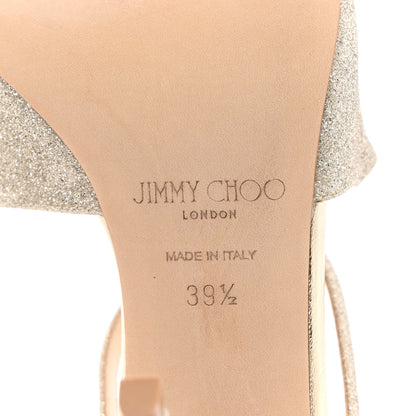 Jimmy Choo Dusty Glitter Anise 95 Sandals 39.5 Platinum Ice 6 of 12