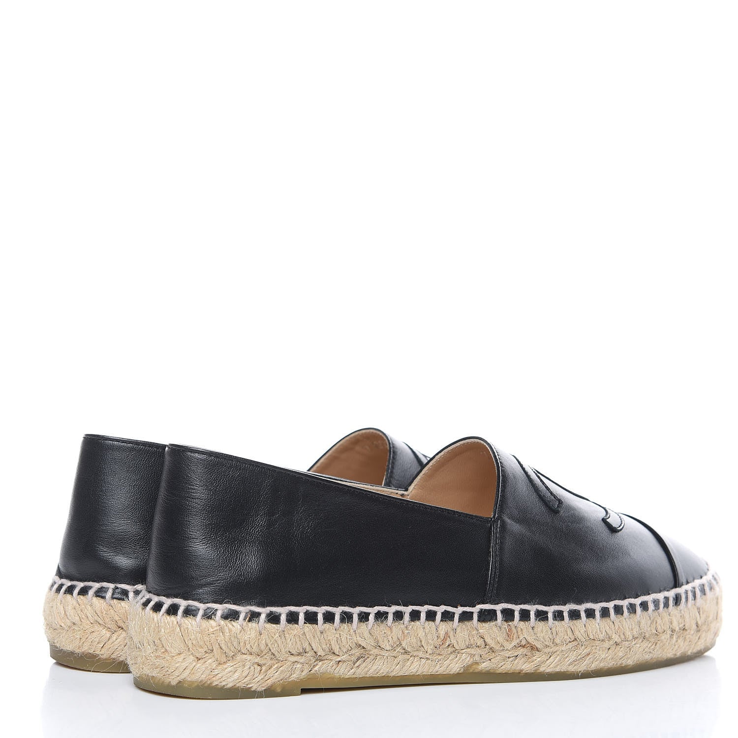 Chanel Lambskin CC Espadrilles 36 Black 4 of 9